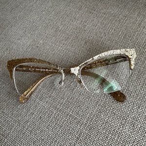 Kate Spade Women's Eyeglasses Lyssa 0W51 Gold Glitter Half Rim Frame